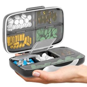 Airtight Pill Organizer Box Large Pill Dispenser for Home Travel 8 Compartment