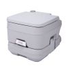 Lightweight Portable Toilet, 2.6 Gallon Flushable Camping Toilet, Sanitary Outdoor Travel Toilet for Tents Boats Semi Trucks RV Campers, Gray