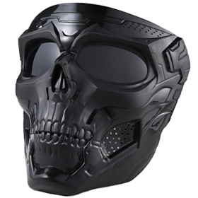 Skull Mask Full Face Tactical Masks For CS Survival Games Shooting Cosplay Movie Paintball Halloween Scary Masks (Color: black)