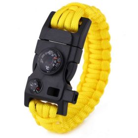 Outdoor Paracord Survival Parachute Cord Bracelet (Color: yellow)