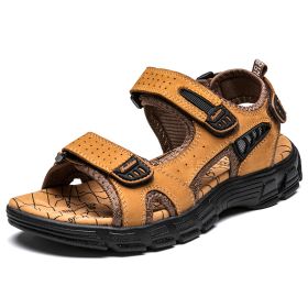 Outdoor Summer Sandals Men Shoes 2022 Big Size 46 Comfortable Sandal Male Sandalias Hiking Chaussure High Quality Shoes Men (Color: yellow)