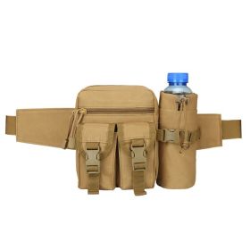 Hiking Cycling Outdoors Waterproof Wearproof Lightweight Waist Bag (Color: Khaki)