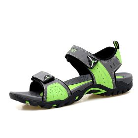 Women Beach Sandals 2022 Summer Man Hiking Sandals Outdoor Non-slip Casual Sandals Unisex Comfortable Summer Sneaker Shoes (Color: Grey green)