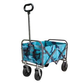 Outdoor Garden Multipurpose Micro Collapsible Beach Trolley Cart Camping Folding Wagon (Color: as Pic)