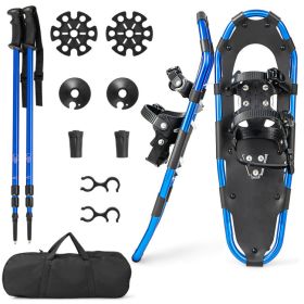 Hiking Lightweight Terrain Snowshoes With Flexible Pivot System (Color: Black & Blue)