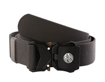 Quick Release Buckle Tactical Belt Military Hiking Rigger Nylon Web Work Belt Heavy Duty Work Belt Stretch Strap ((Coffee) (Color: gray)