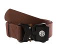 Quick Release Buckle Tactical Belt Military Hiking Rigger Nylon Web Work Belt Heavy Duty Work Belt Stretch Strap ((Coffee)