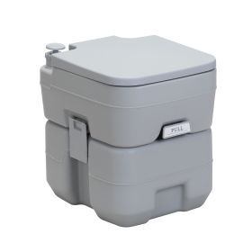 Portable Toilet With 5.3 Gallon Waste Tank and Carry Bag, Porta Potty for RV Boat Camping, Gray (Color: as Pic)