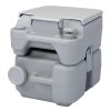 Portable Push-rod Toilet, 20L/5.3 Gallons Detachable Tank for Camping, Boating, Hiking and Traveling, Cold Gray