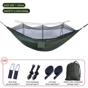 Sleeping hammock Outdoor Parachute Camping Hanging Sleeping Bed Swing Portable Double Chair wholesale (Color: Upgrade army green)