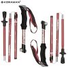 KORAMAN 1pair Collapsible Trekking Poles; 37-43" Adjustable Lightweight Quick-Lock Hiking Walking Sticks With Carrying Bags