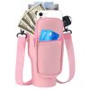 Water Bottle Carrier Bag Neoprene Water Cup Pouch Water Bottle Holder with Adjustable Strap Phone Pocket for Walking Travel Camping