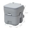 Portable Toilet With 5.3 Gallon Waste Tank and Carry Bag, Porta Potty for RV Boat Camping, Gray